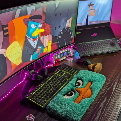 Ornitorenk Perry ve Şapkası Klavye Desteği Mause Pad